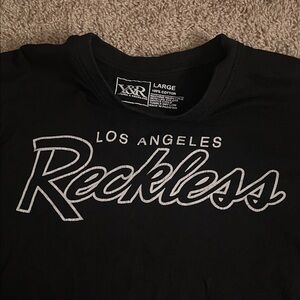 Black Los Angeles Reckless T-Shirt LONG SLEEVE LARGE